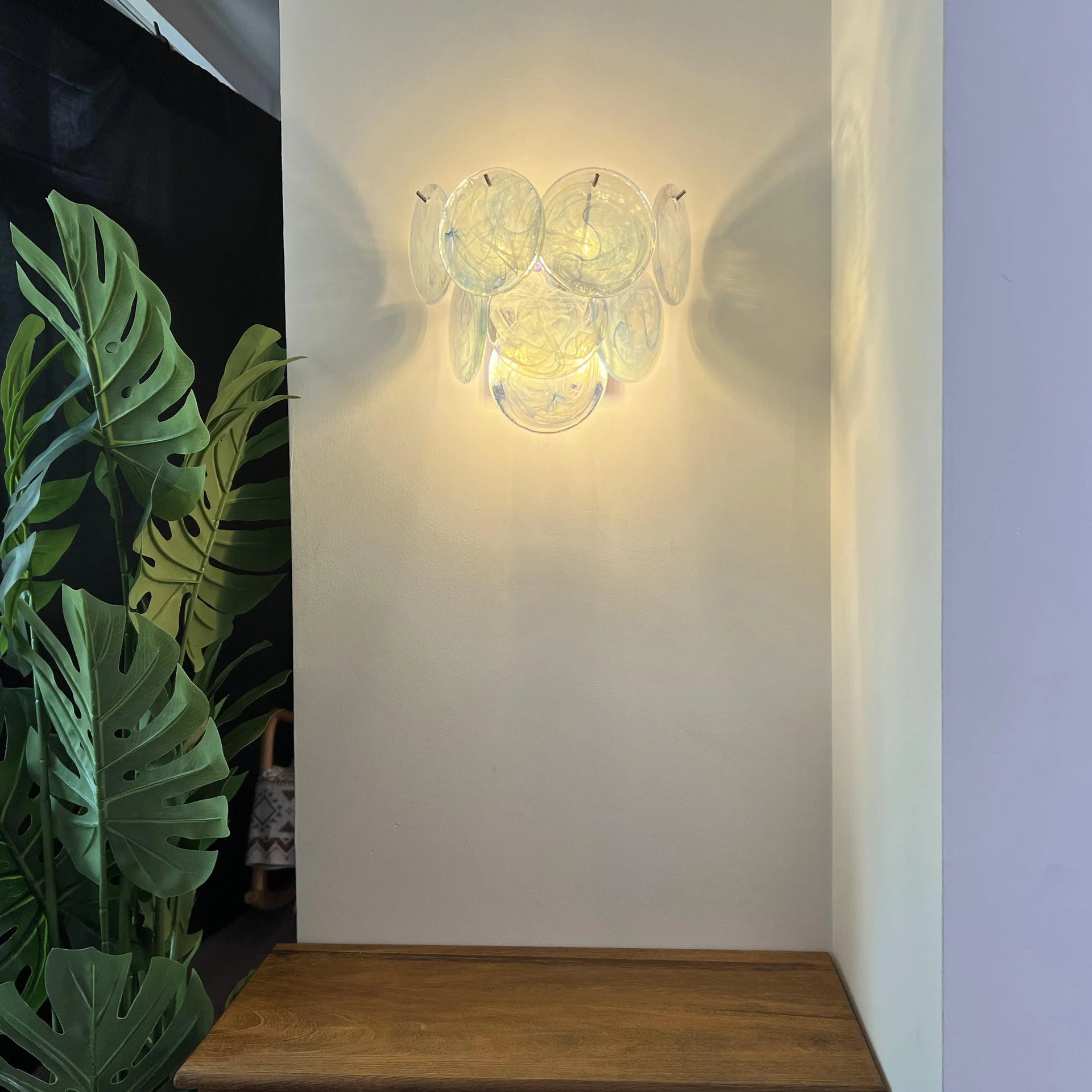 Blue Vintage Murano Glass Wall Lamp