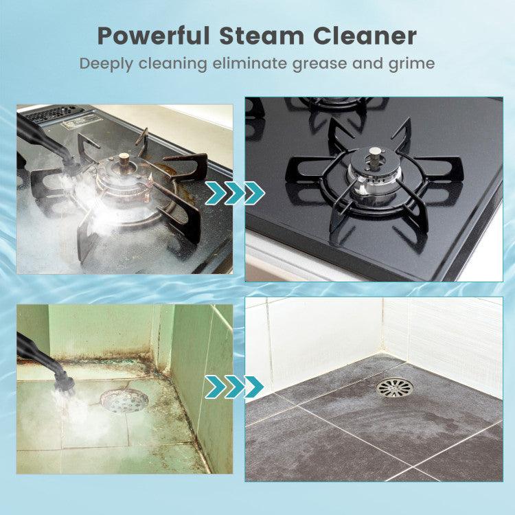 1400W Handheld Steam Cleaner with 14-Piece Accessory Kit and Child Lock