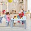 3 Pieces Toddler Multi Activity Play Dining Study Kids Table and Chair Set-Blue