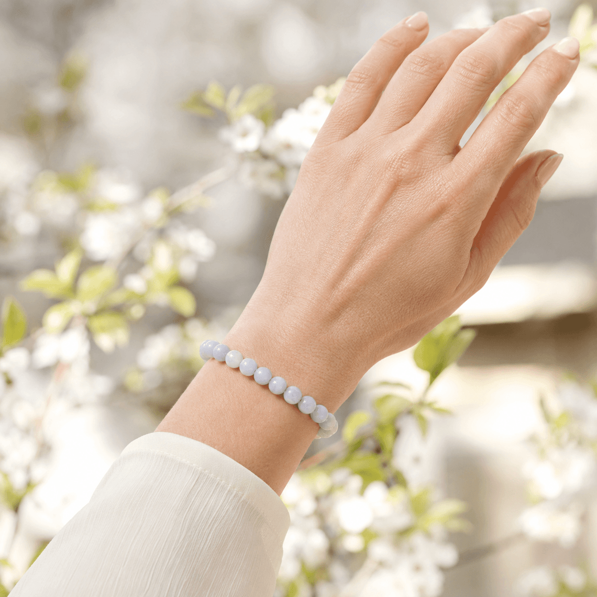 Blue Lace Agate Bracelet (Relaxation and Self Discovery)