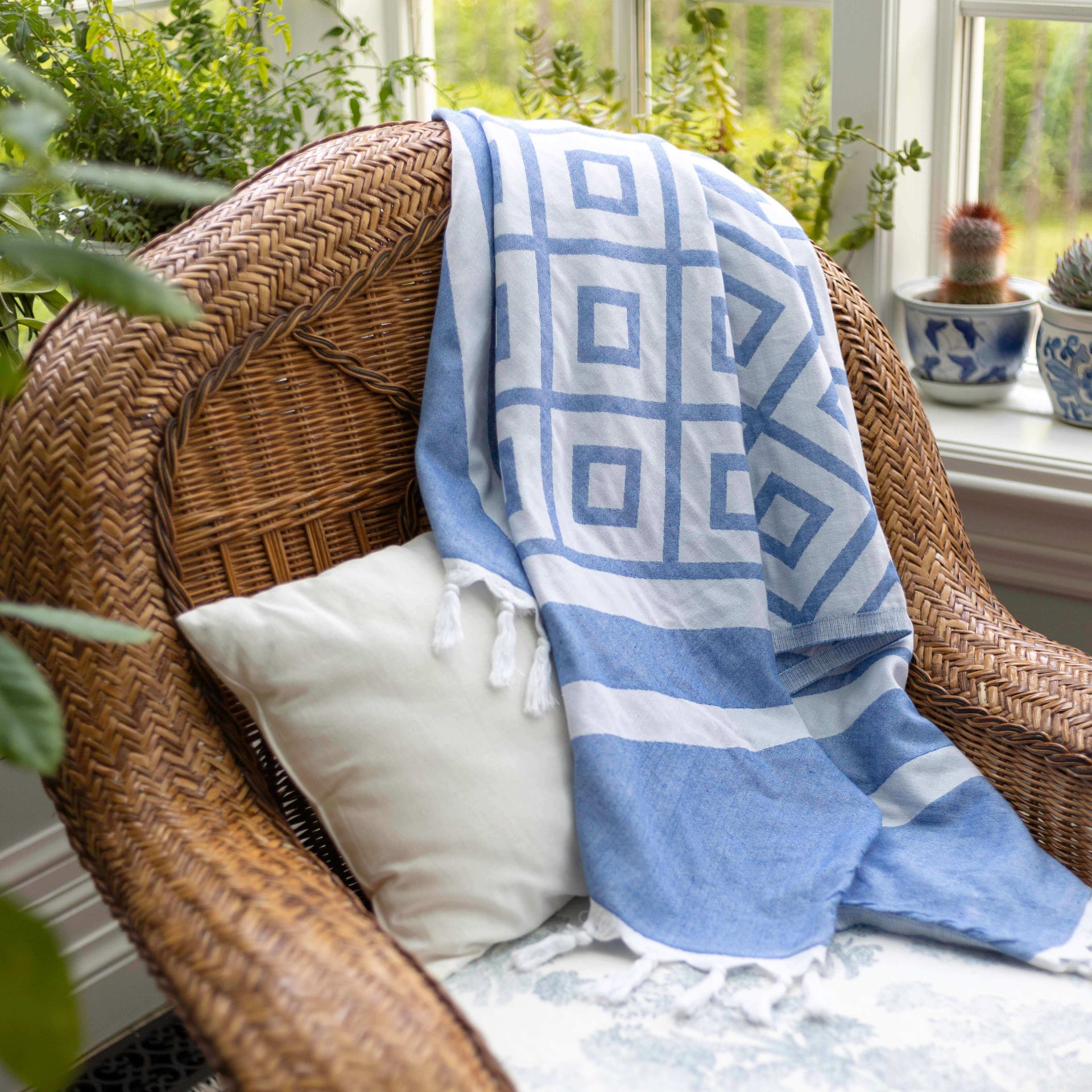 Turkish Towel | Single Set | Blue + White