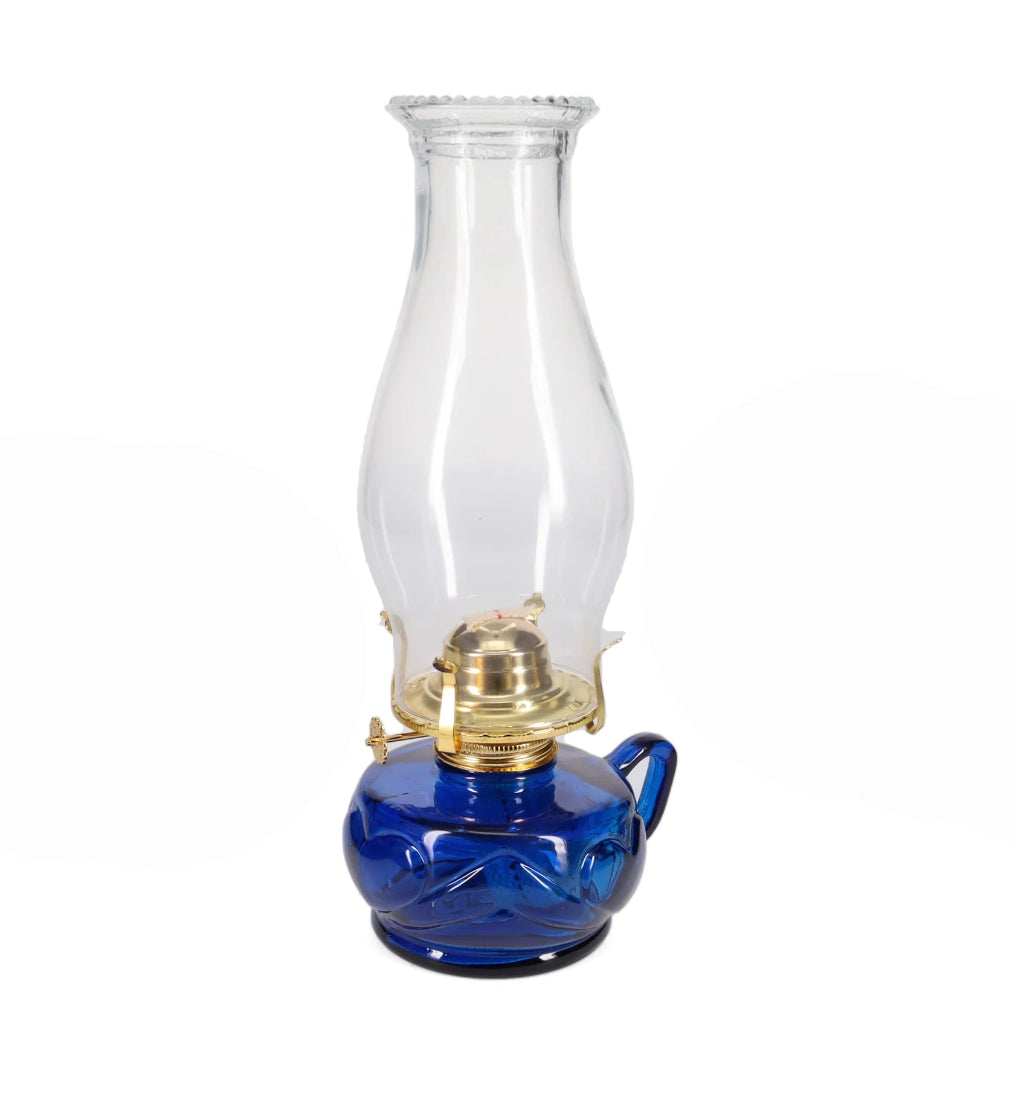 Blue United Hearts Finger Lamp with Brass Plated Hardware