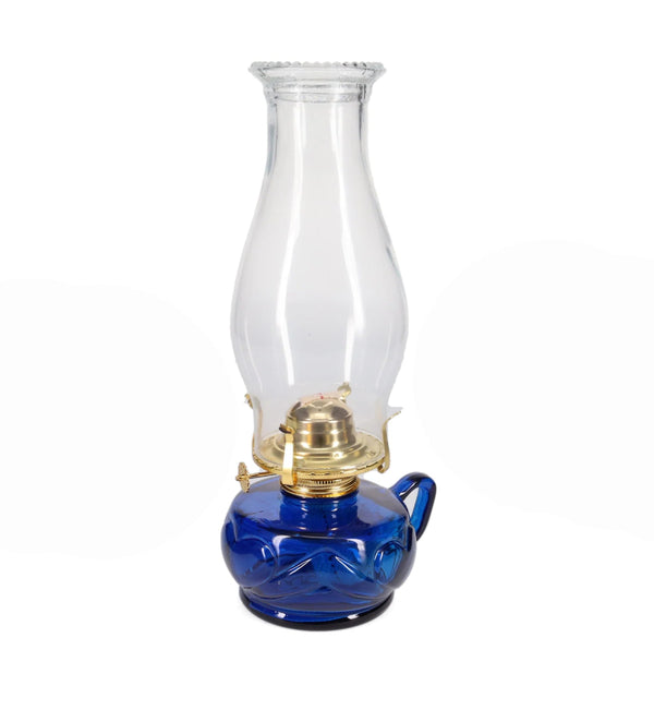 Blue United Hearts Finger Lamp with Brass Plated Hardware