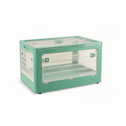 BlushBees® Storage Containers - Designed for real life. Collapsible - Stackable - Opens from All Sides - 4 Smooth Wheels