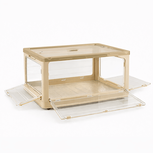 BlushBees® Storage Containers - Designed for real life. Collapsible - Stackable - Opens from All Sides - 4 Smooth Wheels