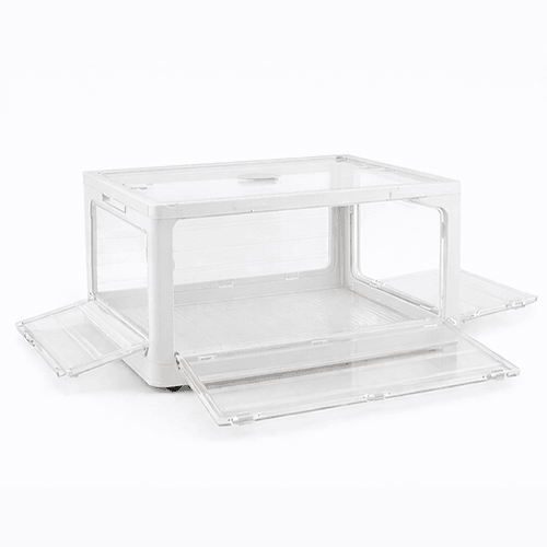 BlushBees® Storage Containers - Designed for real life. Collapsible - Stackable - Opens from All Sides - 4 Smooth Wheels