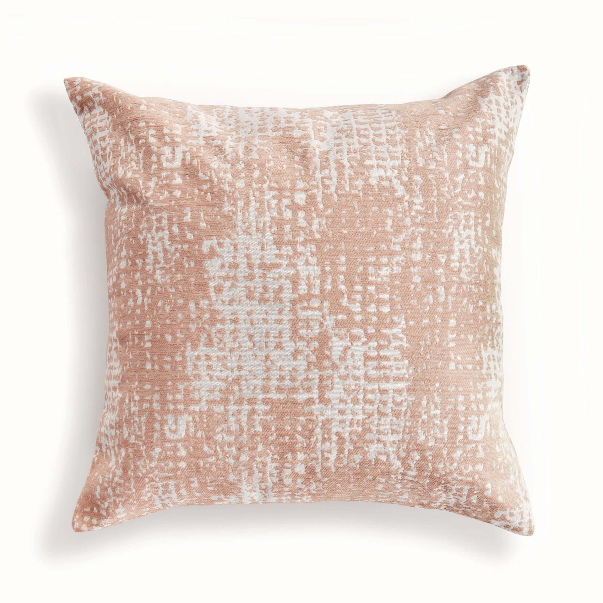 Blush and Seafoam Square Jacquard Indoor Outdoor Throw Pillows