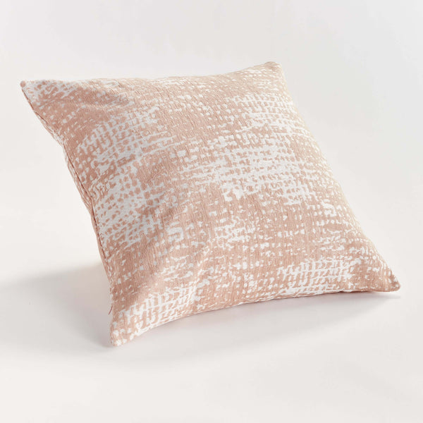 Blush and Seafoam Square Jacquard Indoor Outdoor Throw Pillows