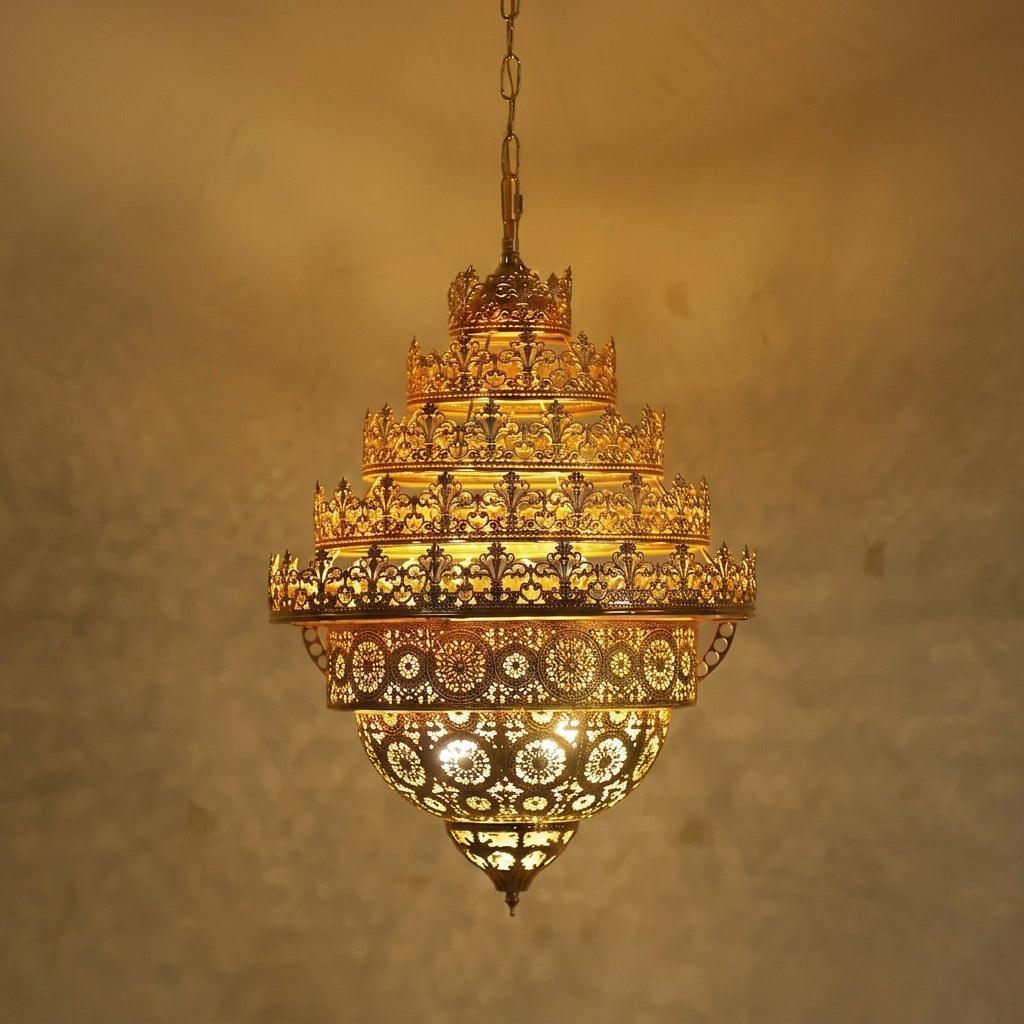 Bohemian Retro Golden Iron Chandelier Luxury Pendant Light