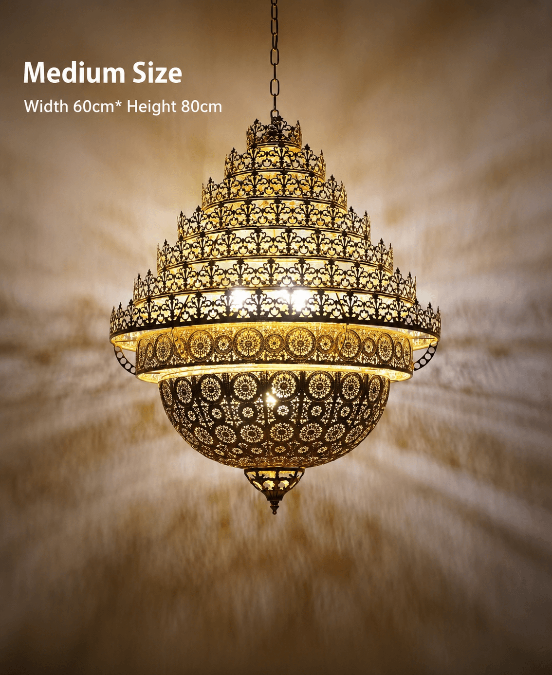 Bohemian Retro Golden Iron Chandelier Luxury Pendant Light