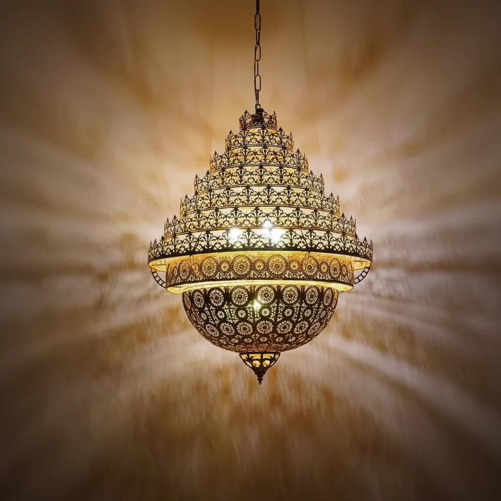 Bohemian Retro Golden Iron Chandelier Luxury Pendant Light