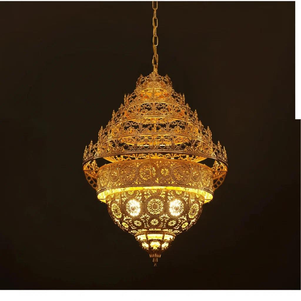 Bohemian Retro Golden Iron Chandelier Luxury Pendant Light
