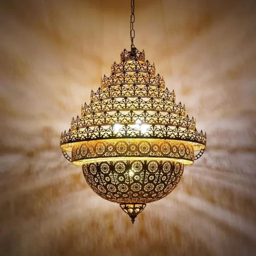 Bohemian Retro Golden Iron Chandelier Luxury Pendant Light