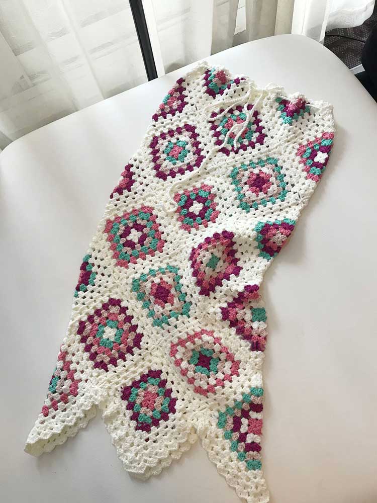 Crochet Knitted High-waist Long Boho Beach Skirt