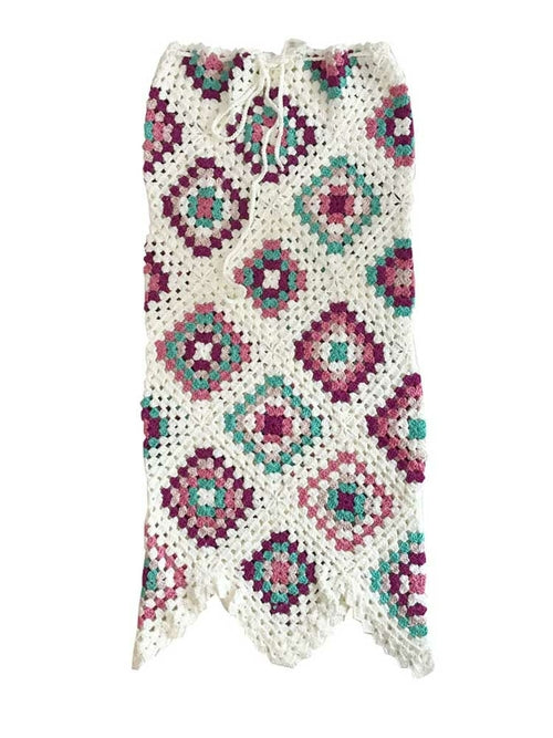 Crochet Knitted High-waist Long Boho Beach Skirt