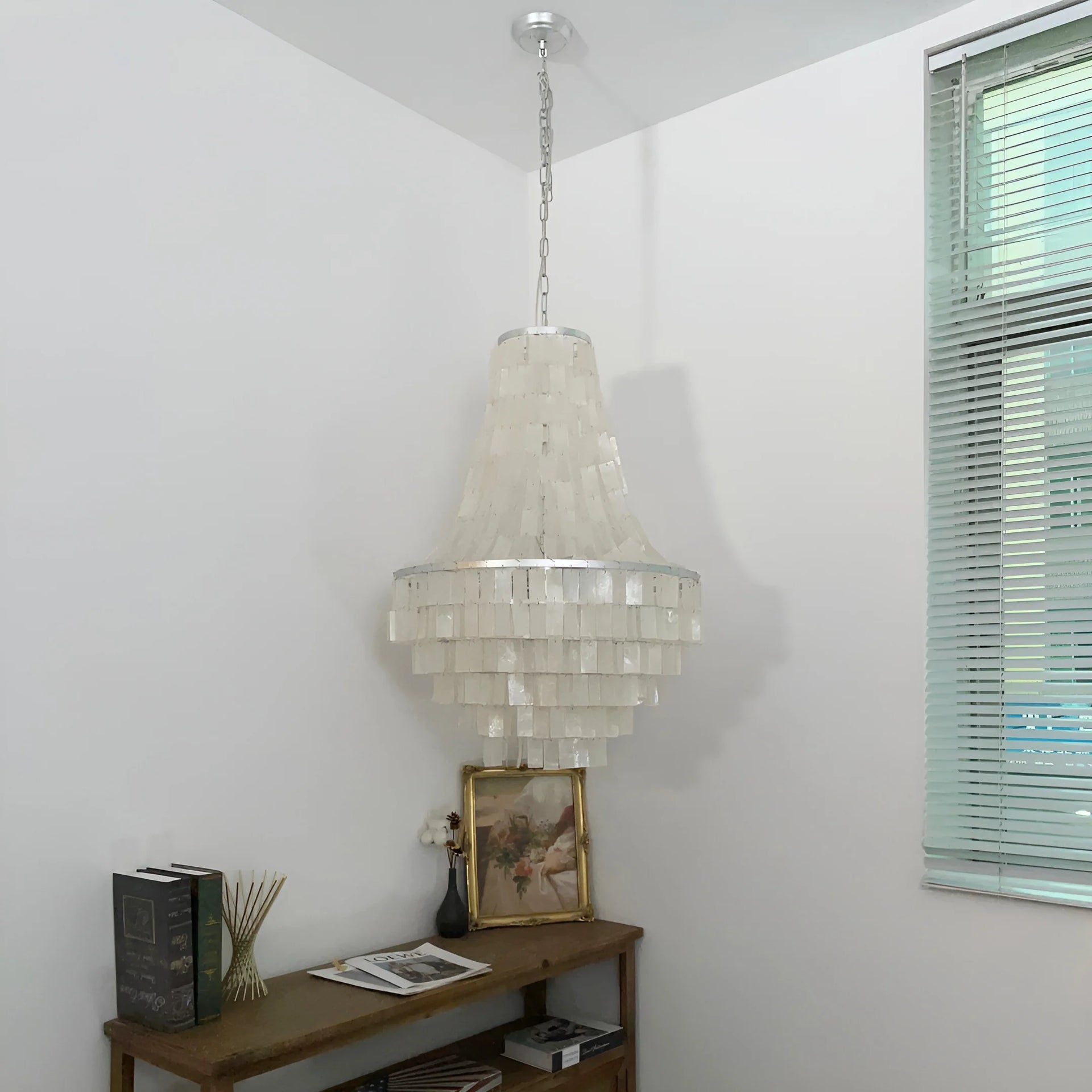 Boho Tiered Capiz Chandelier