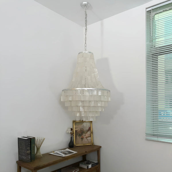 Boho Tiered Capiz Chandelier