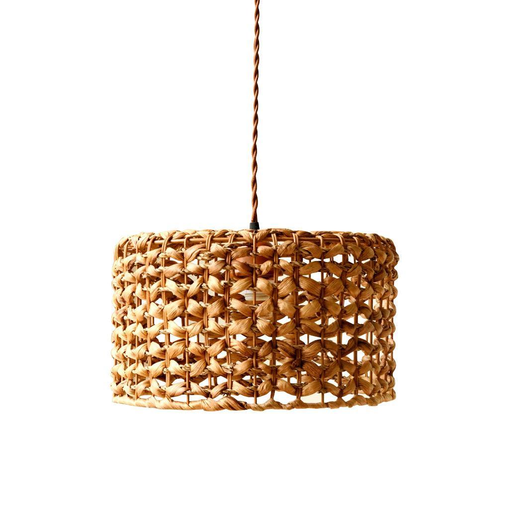 Boho Rattan Woven Lampshade Pendant Light 12.2