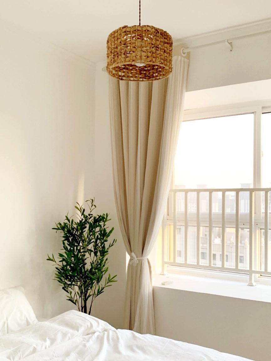 Boho Rattan Woven Lampshade Pendant Light 12.2