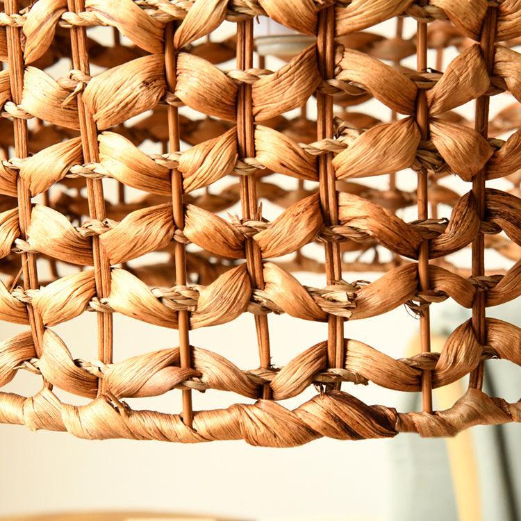 Boho Rattan Woven Lampshade Pendant Light 12.2
