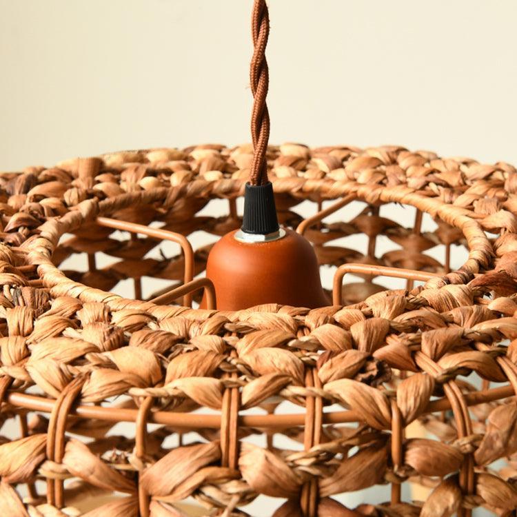 Boho Rattan Woven Lampshade Pendant Light 12.2