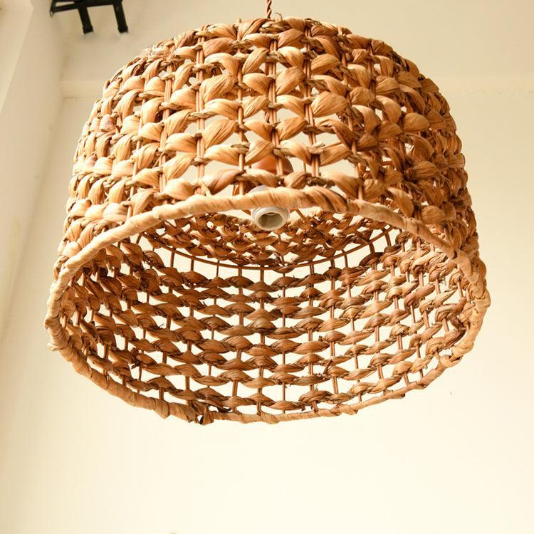 Boho Rattan Woven Lampshade Pendant Light 12.2