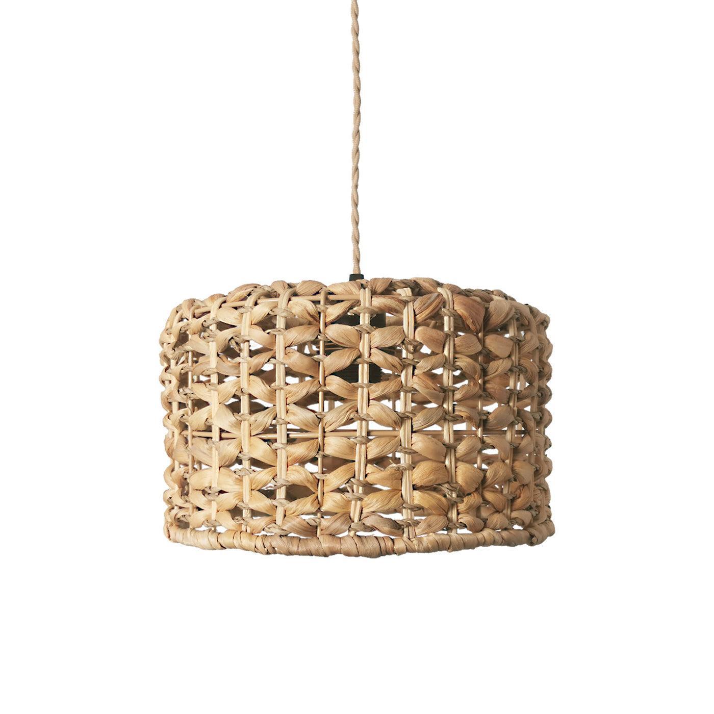 Boho Rattan Woven Lampshade Pendant Light 12.2