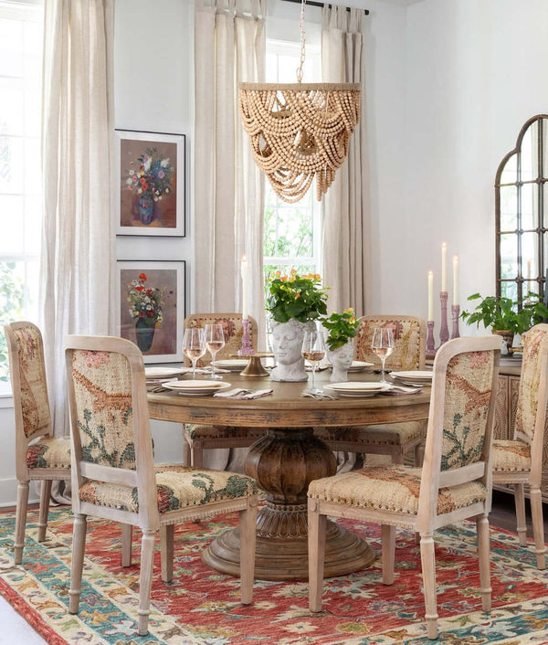 Boho Wood Beaded Chandelier