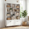 Bookshelf with 4 Doors and 2 Anti-Tipping Kits for Home Office-White