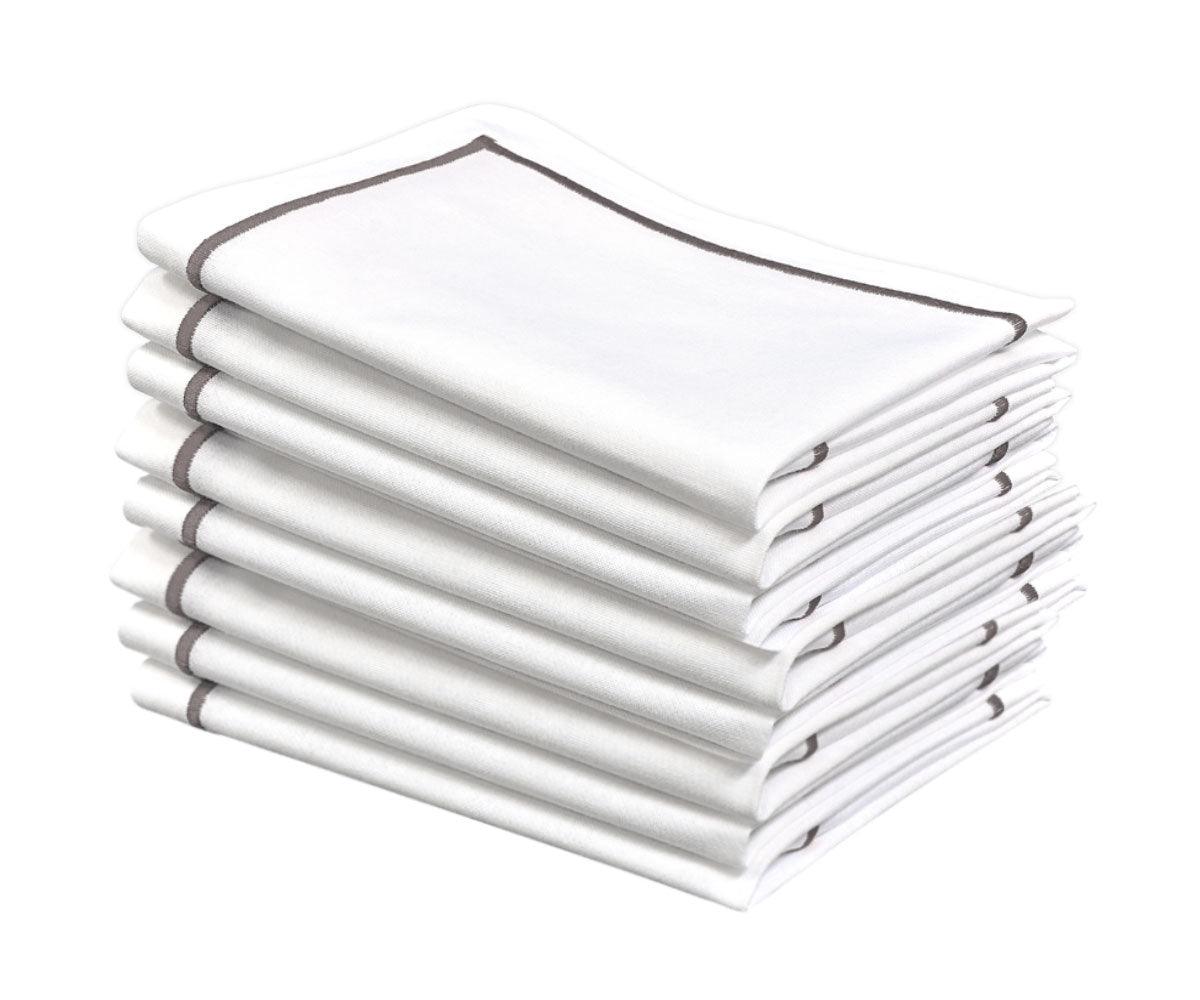 Gray Embroidery Napkins - Line Design
