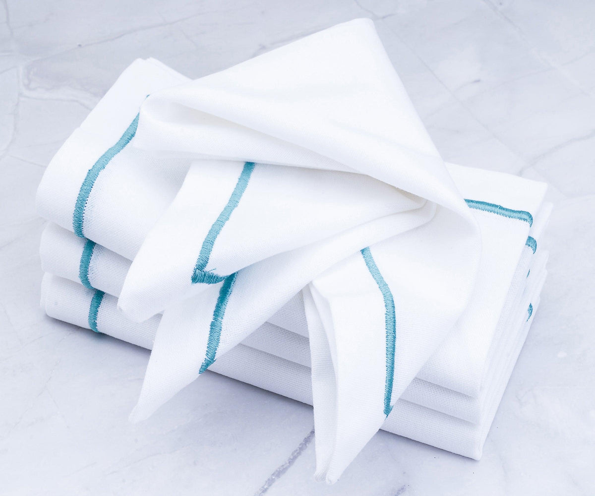 Light Blue Napkins - Embroidery Napkins