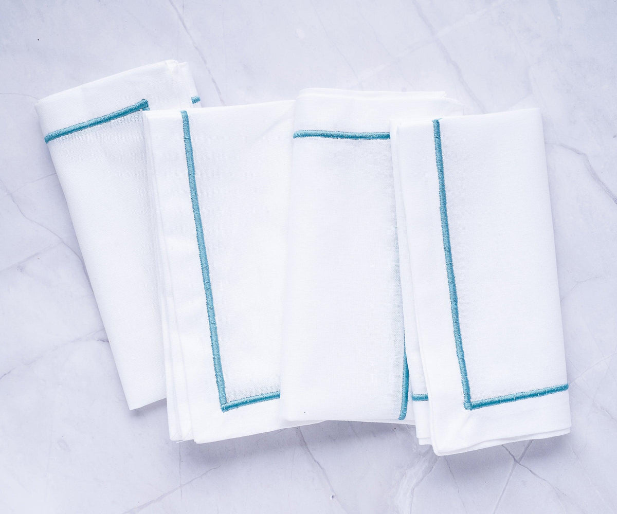 Light Blue Napkins - Embroidery Napkins
