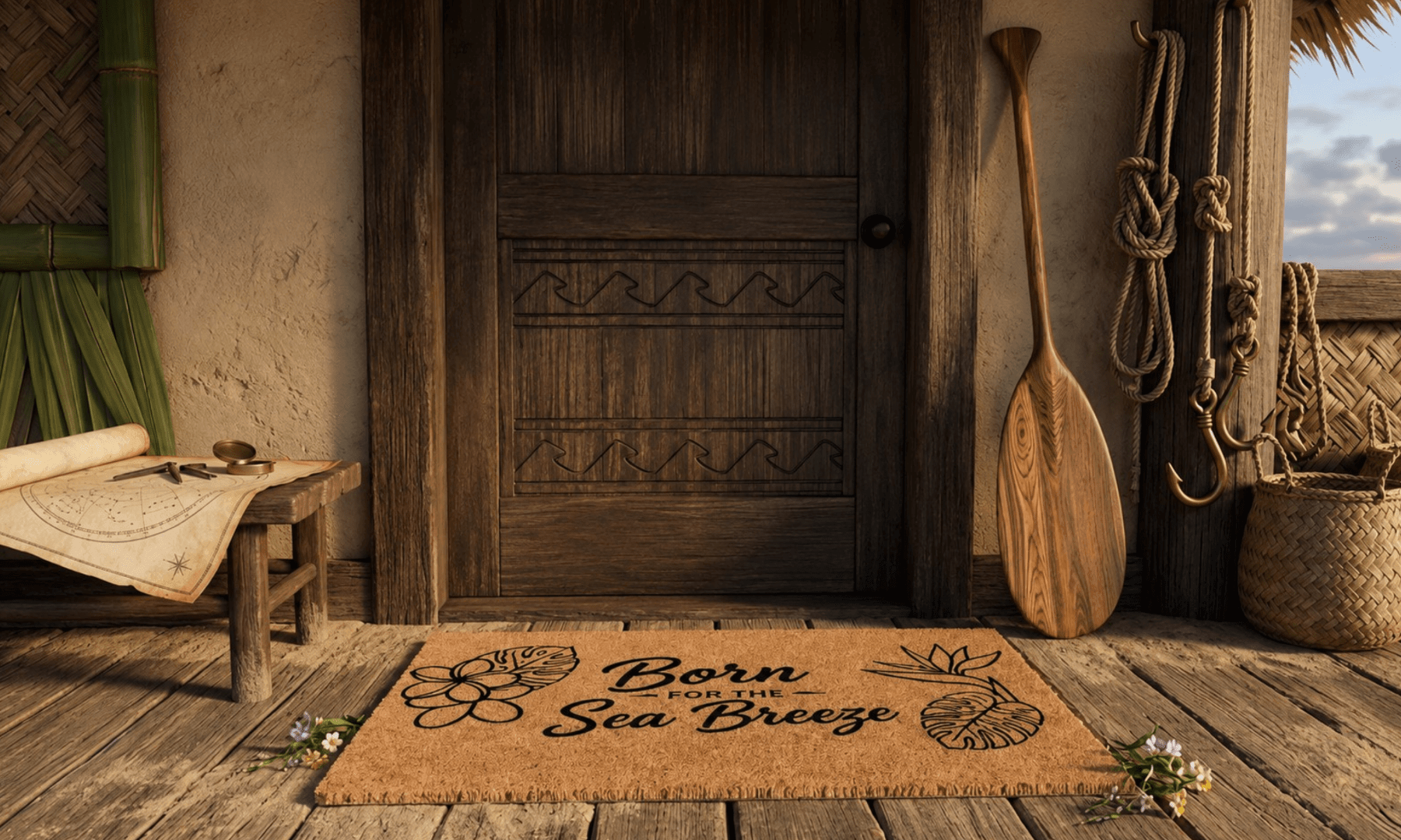 Born for the Sea Breeze Coir Mat