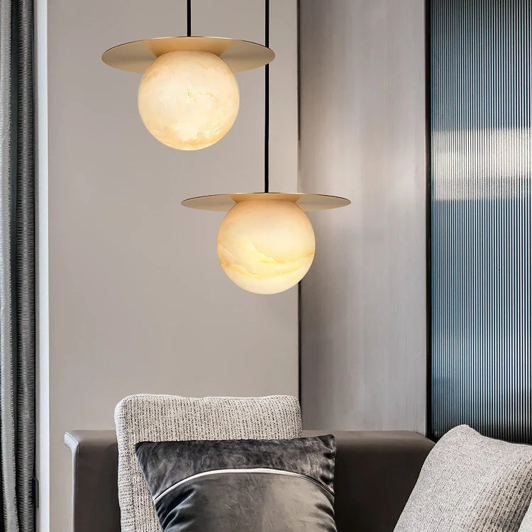 Borra Round Alabaster Pendant Light