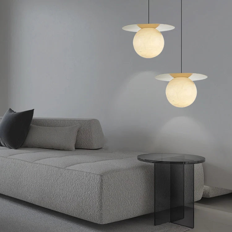 Borra Round Alabaster Pendant Light