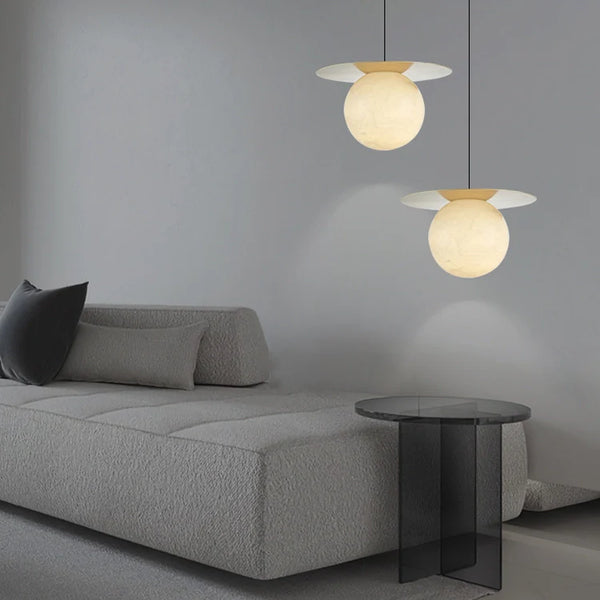 Borra Round Alabaster Pendant Light