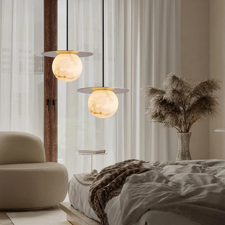 Borra Round Alabaster Pendant Light