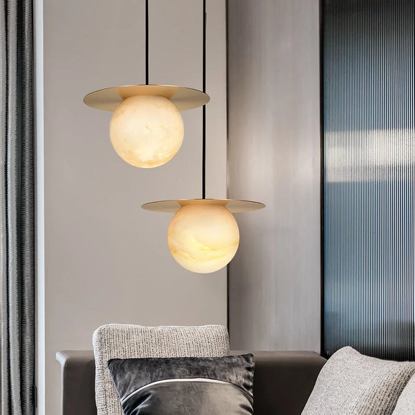 Borra Round Alabaster Pendant Light