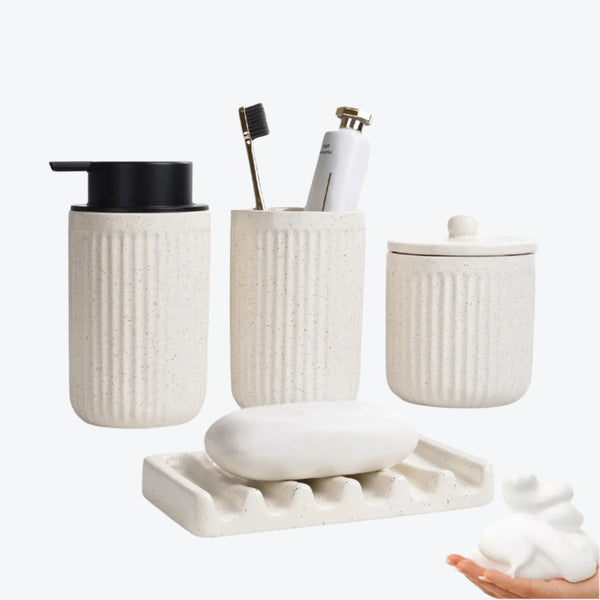 BosilunLife Pockmark Foaming Bathroom Set Recycled Eco-Clay