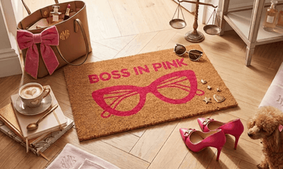 Boss in Pink Coir Mat