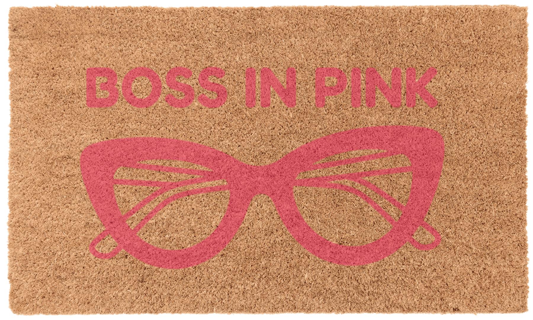 Boss in Pink Coir Mat