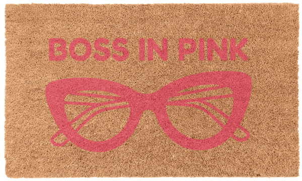 Boss in Pink Coir Mat