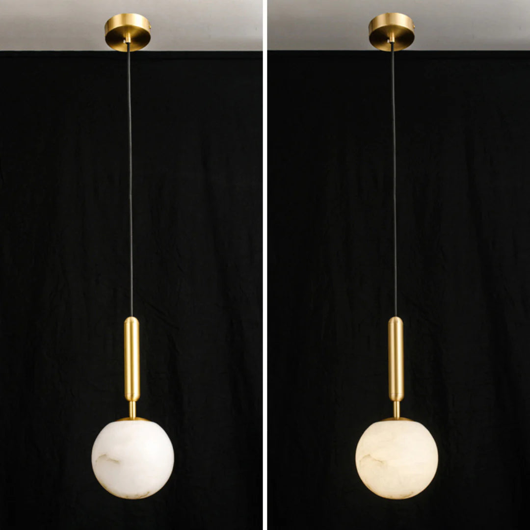 Bosso Brass Alabaster Pendant Lamp