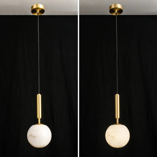 Bosso Brass Alabaster Pendant Lamp