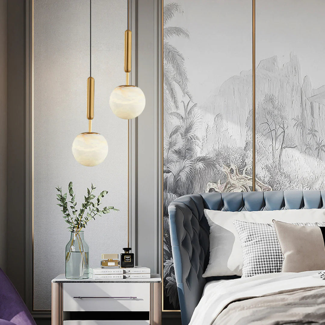 Bosso Brass Alabaster Pendant Lamp