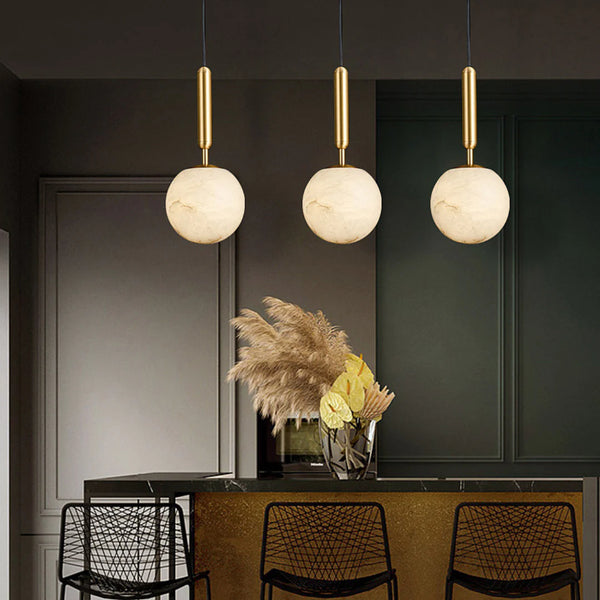 Bosso Brass Alabaster Pendant Lamp