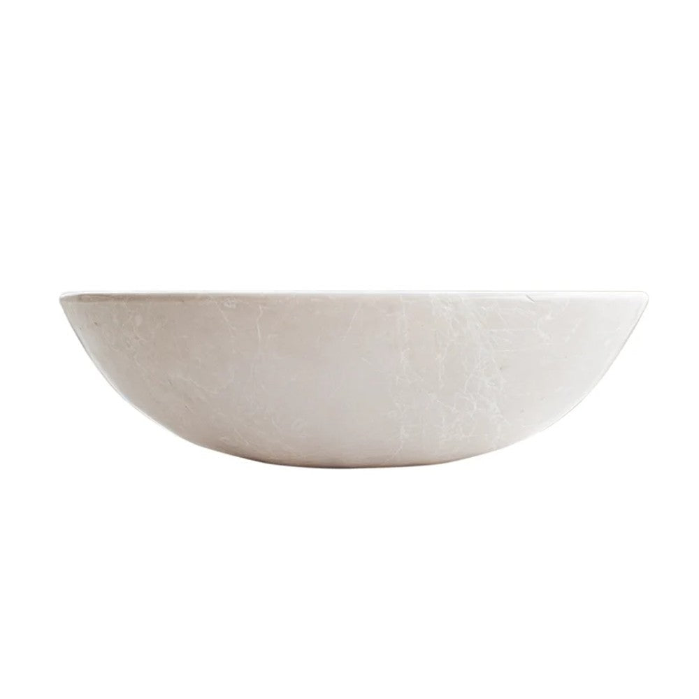 Botticino Marble Natural Stone Oval Shape Vessel Sink Honed (W)16