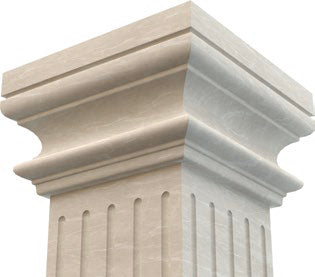 Botticino Beige Marble Italian Hand-carved Column (W)20