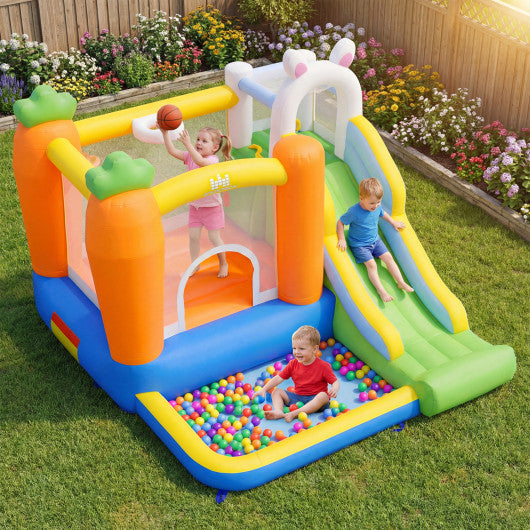 Bounce House for Kids 3-12 with Climbing Wall and 370W Blower for Backyard Party