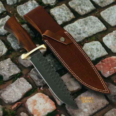 Handforged D2 Steel Bowie Knife Rosewood Handle